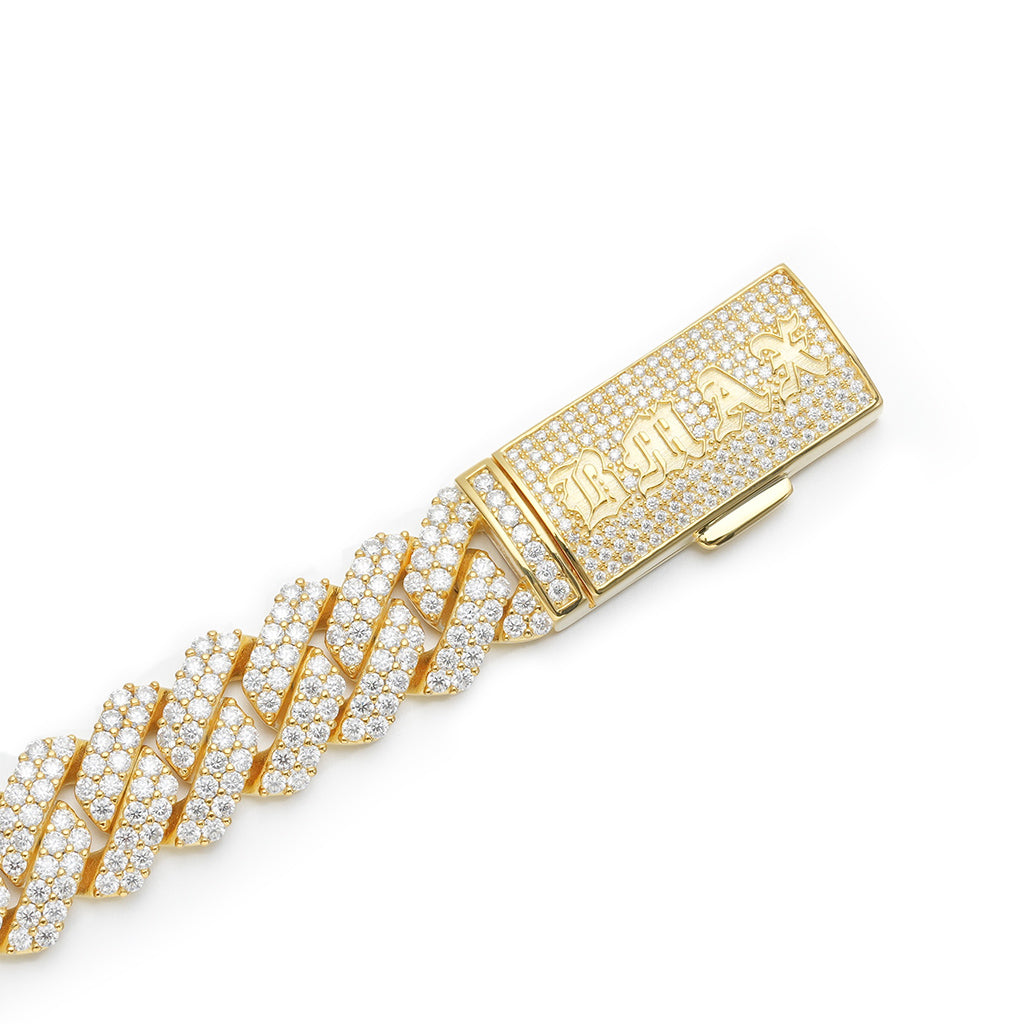 Custom Round Cut Prong Cuban Link Chain