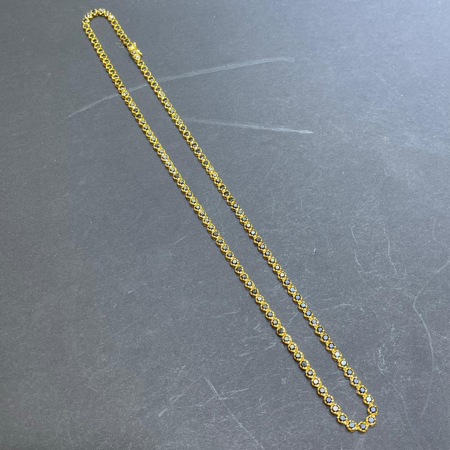 14k Black Diamond Tennis Chain 3.5-4.5MM