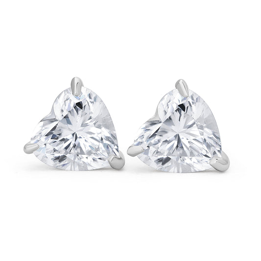 Heart Shape Moissanite Stud Earrings