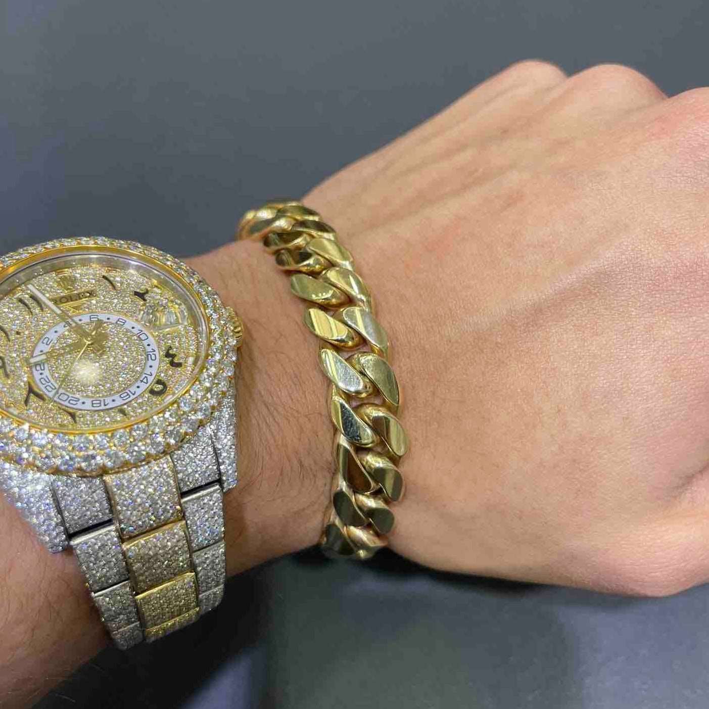 10K CUBAN BRACELET 161 Grams 17mm