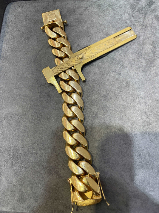14k 26mm Miami Cuban link Bracelet 350 grams