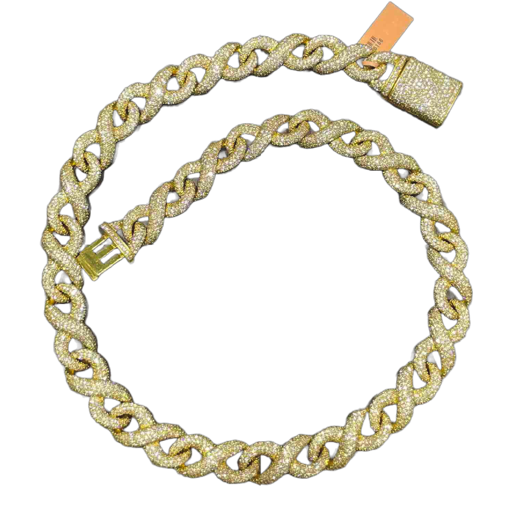 VVS1 "ICED Bust Down" 14k Infinity Link Migos YELLOW Chain | 48 ct t.w. 💎
