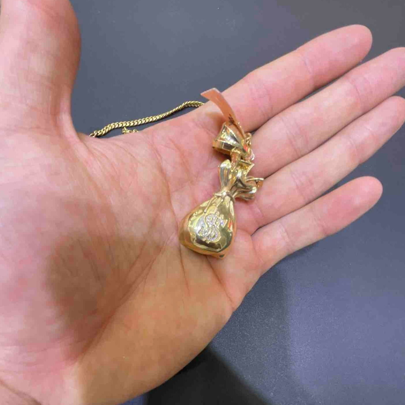 New 14k Vs-1 Money Bags Custom Diamond Pendant