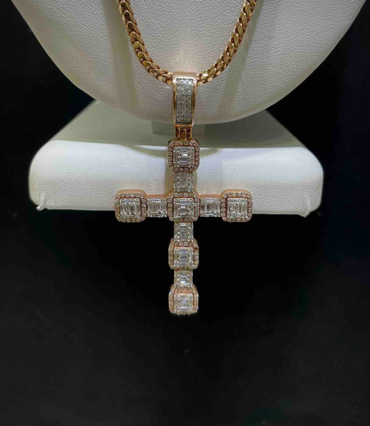 14k Vvs Iced Rose Gold "Bust Down" Pendant