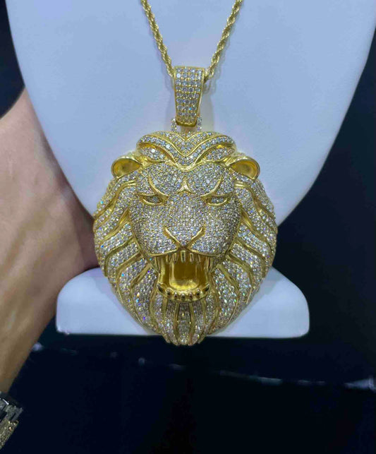 VVS 14k "FLOODED" ICED OUT TIGER PENDANT