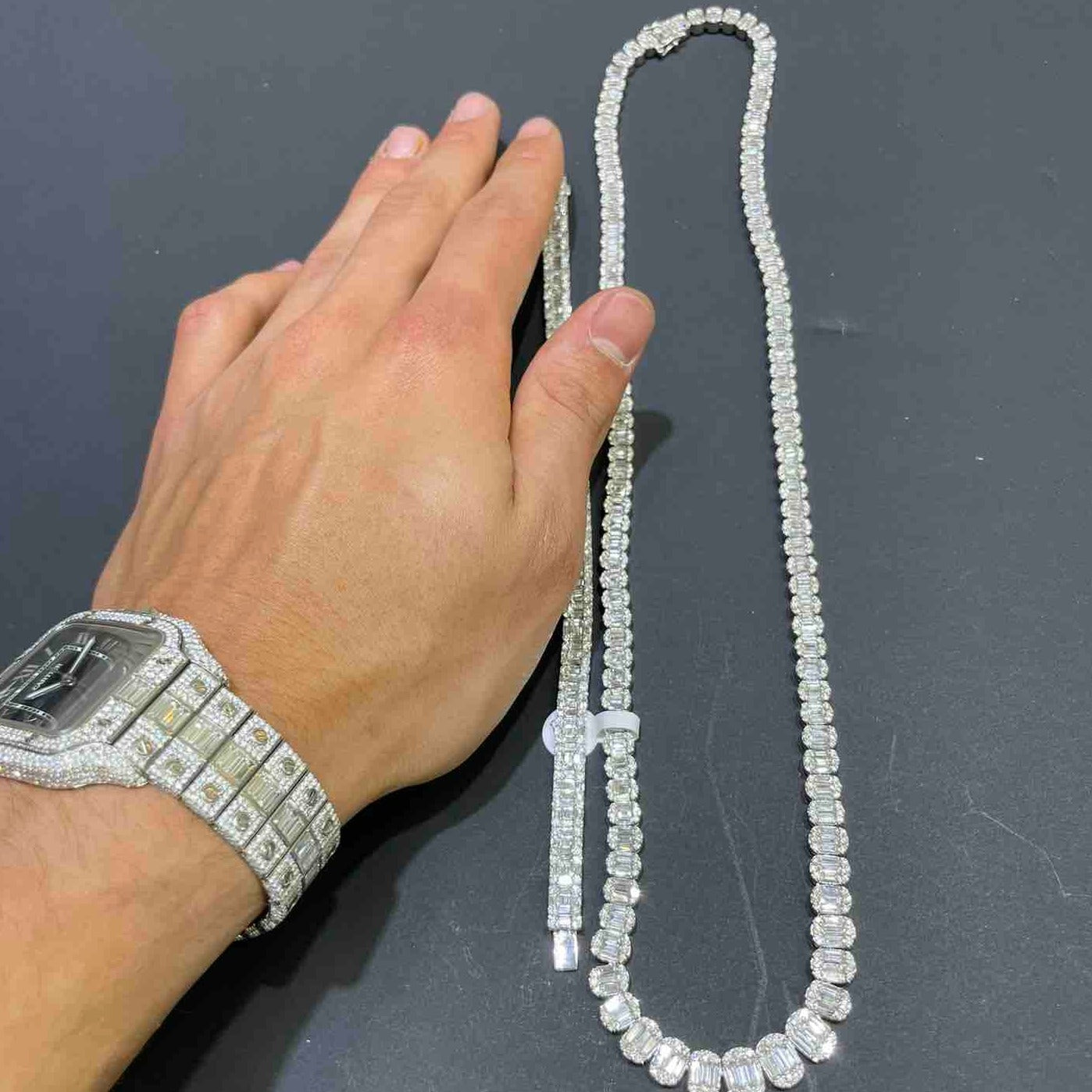 VVS BAGUETTE CHAIN HANDMADE 14k | NATURAL DIAMONDS | 32 Cts 💎