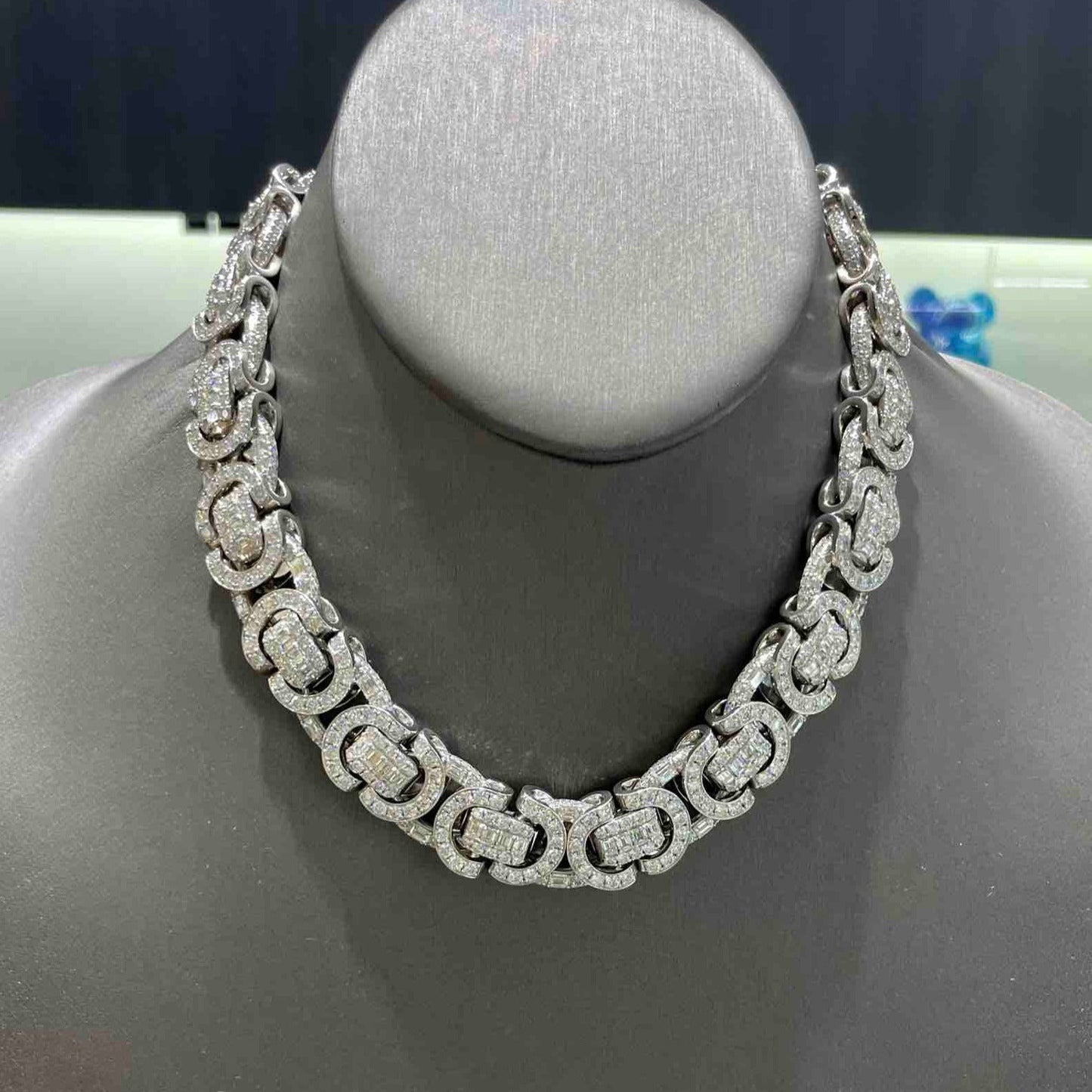 VVS1 Diamond Bust Down 14k Byzantine Chain "GUCCI MANE" (One of One Custom Made piece)