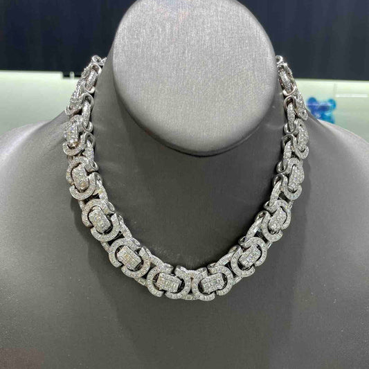 VVS1 Diamond Bust Down 14k Byzantine Chain "GUCCI MANE" (One of One Custom Made piece)