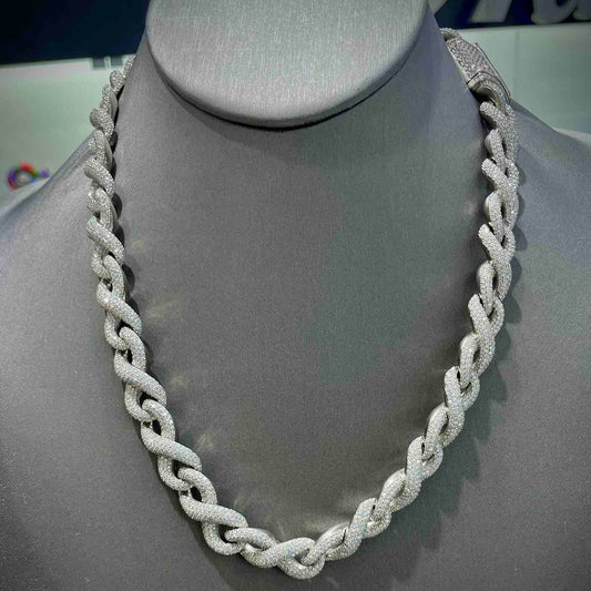 VVS1 "ICED Bust Down" 14k Infinity Link Migos WHITE Chain | 48 ct t.w. 💎