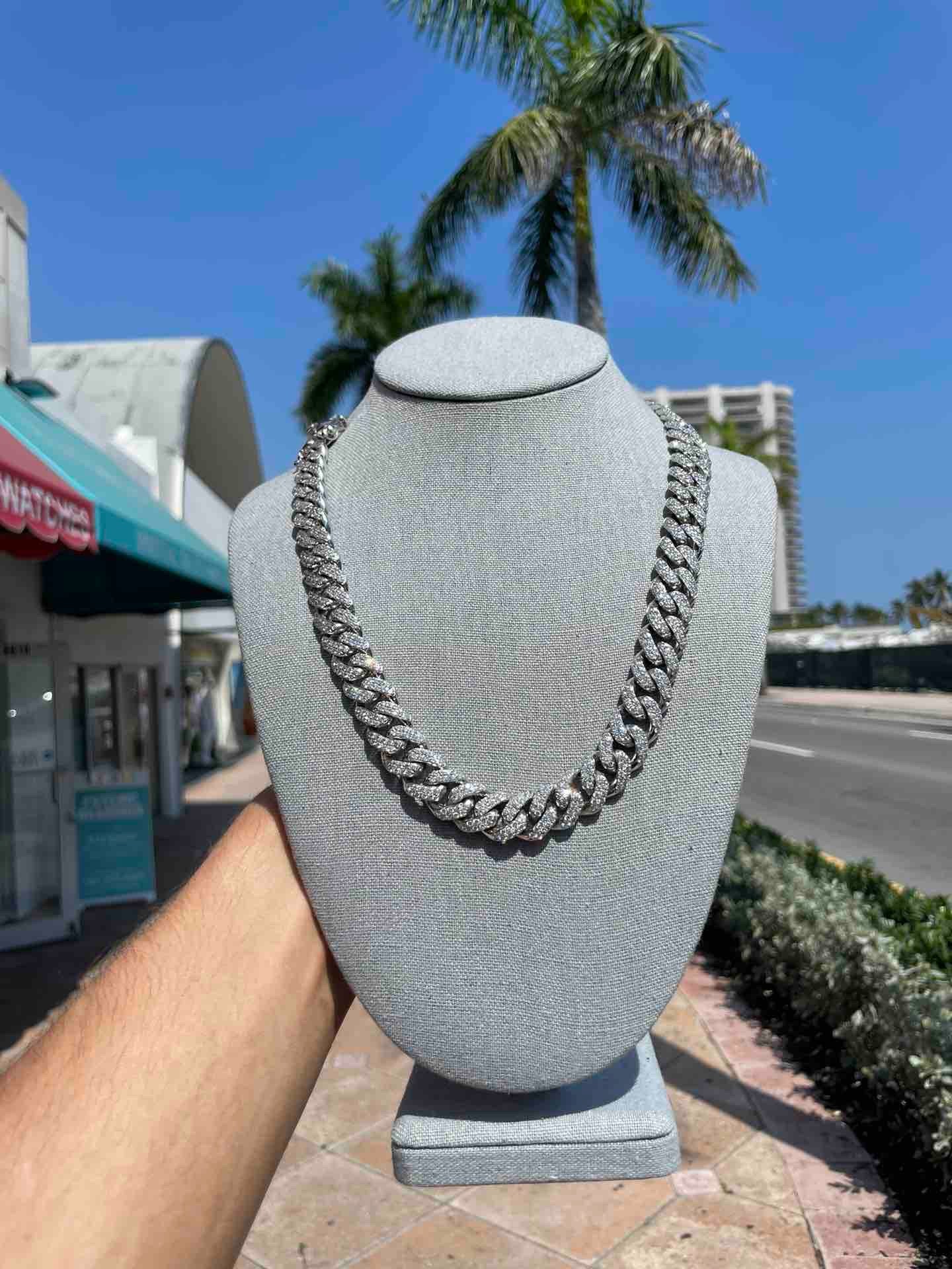 14K ICED OUT CUBAN LINK VVS1 22INCH 241 Grams