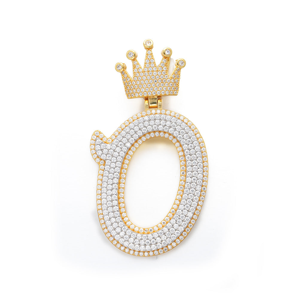 Crown Bail Initial Pendant Necklace