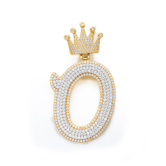 Crown Bail Initial Pendant Necklace
