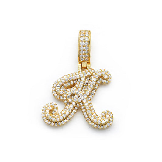 Diamond Script Initial Pendant