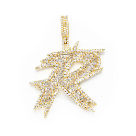 Baguette Trendy Initial Pendant